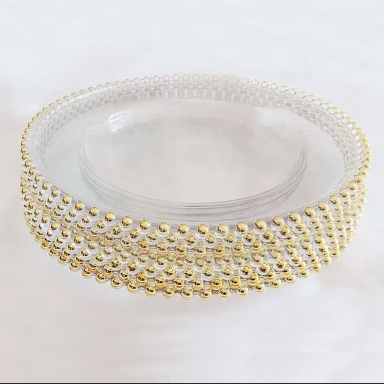 Gold Rimmed Clear Charger