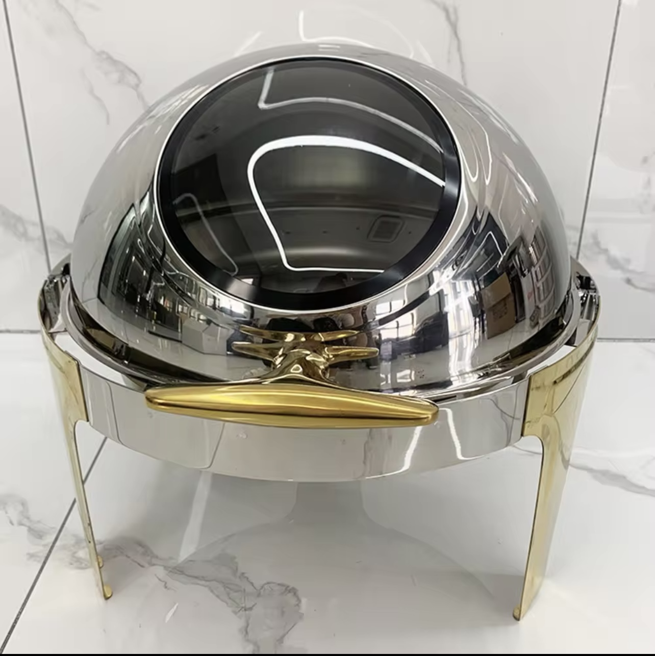 Round Gold and Silver Dish