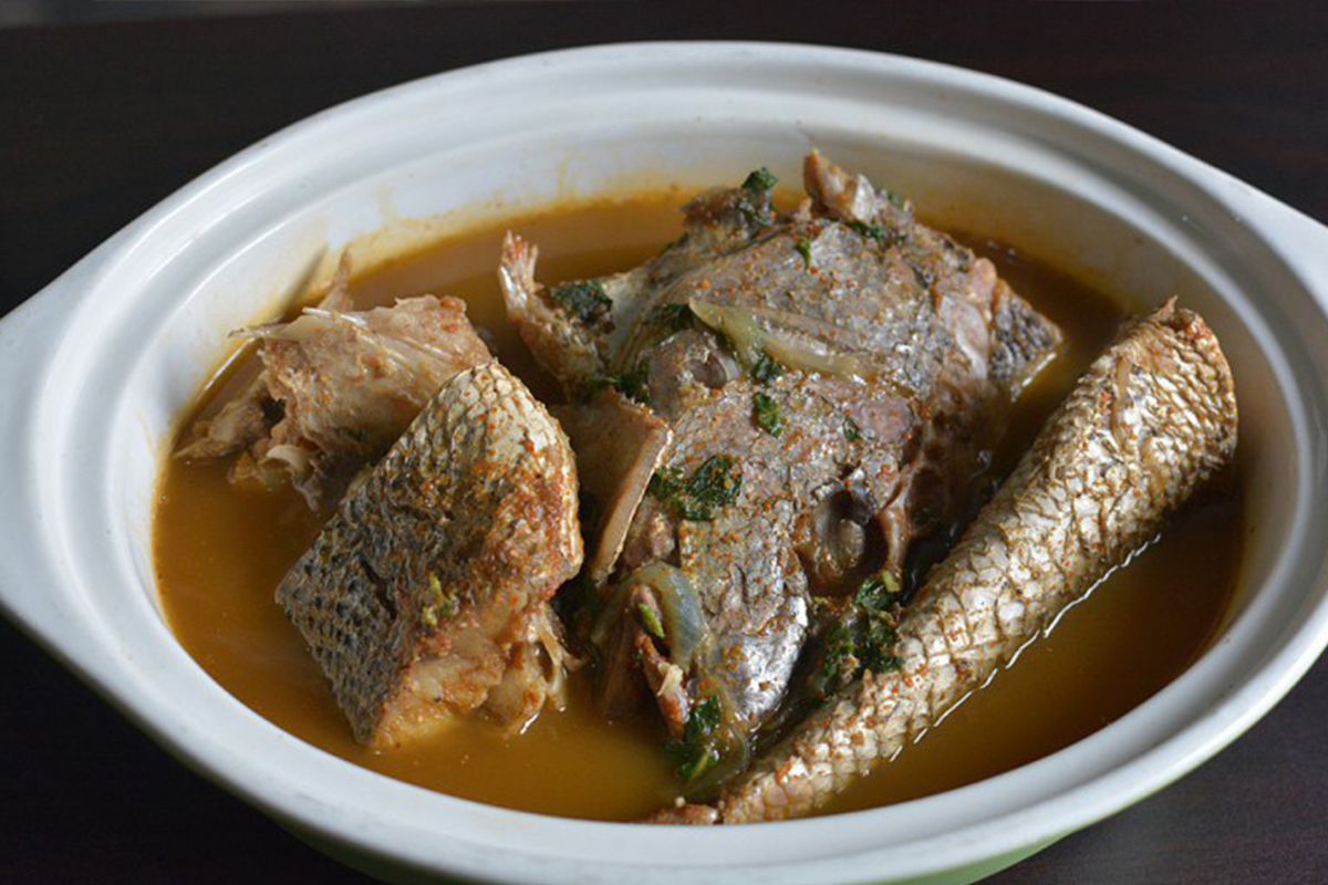 Peppersoup e.g goat meat/catfish/tilapia/croacker
